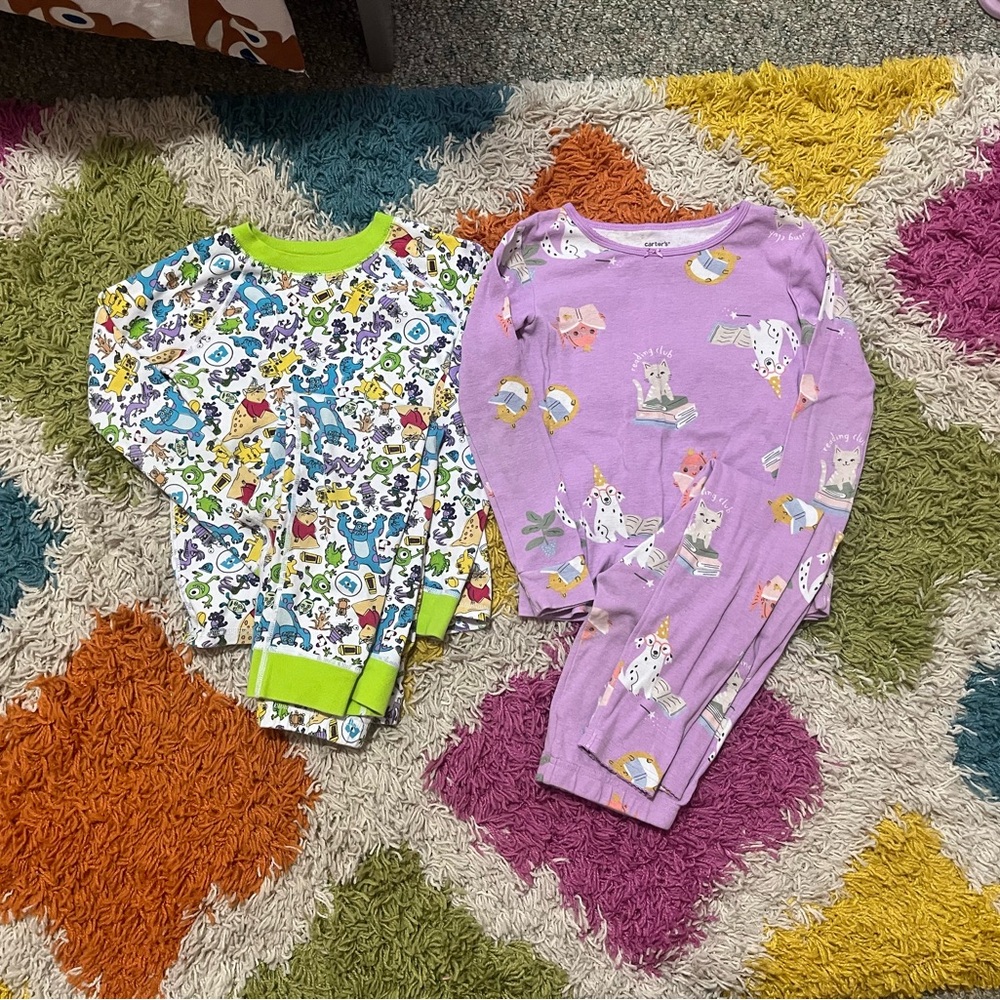 Monsters Inc & dogs Pajama lot set size 7